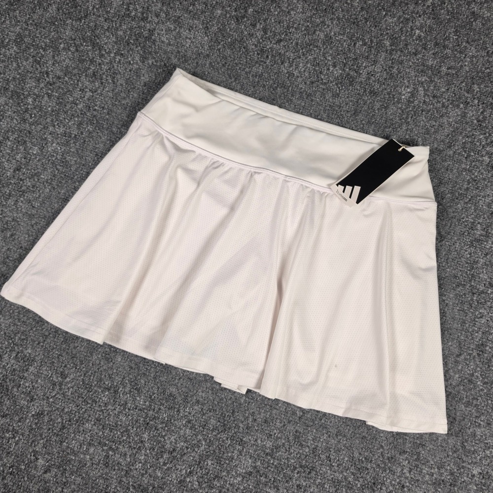 Adidas Club Skirt Women Large White Tennis Skort JN1969 Mesh Activewear NWT